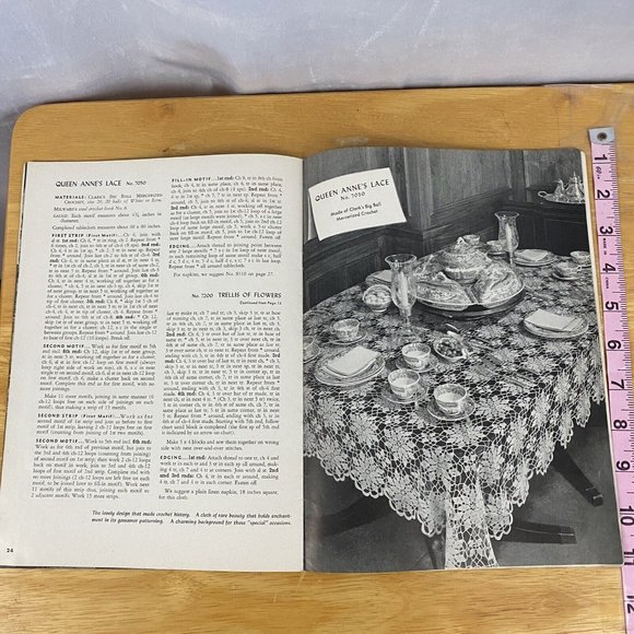 Vintage 1939 Knitting Crochet Tablecloth Doilies Patterns Booklet #135 - Picture 8 of 8
